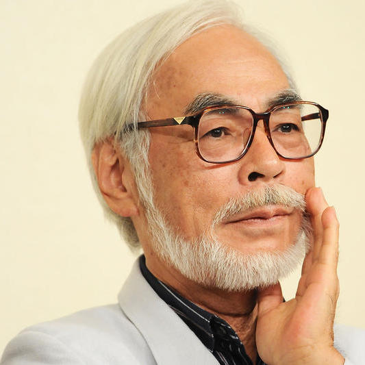 Headshot of Japanese animation director Hiyao Miyazaki.