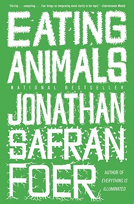 The book cover for Eating Animals by Jonathan Safran Foer.