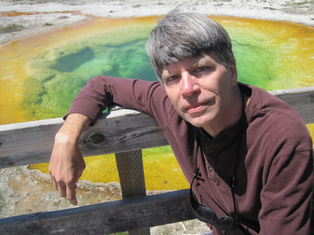 A photograph of Richard Powers at Yellowstone National Park.