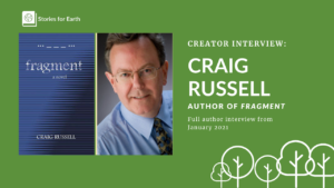 A graphic showing author Craig Russell beside the book cover for Fragment.