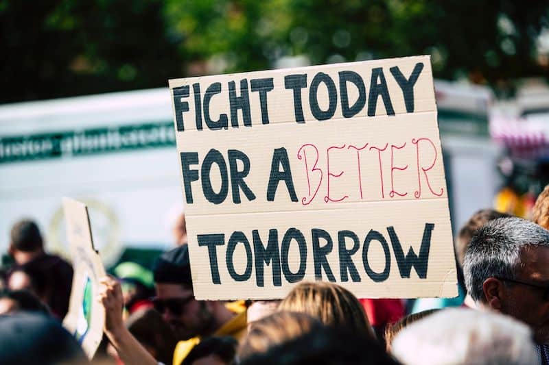 A sign from the "No Planet B" global climate strike, September 2019.